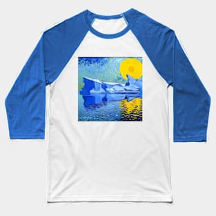 Starry Night Iceberg T-Shirt Van Gogh-esque Newfoundland Baseball T-Shirt